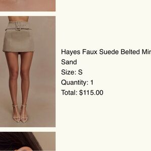 Meshki Hayes Faux Suede Belted Mini